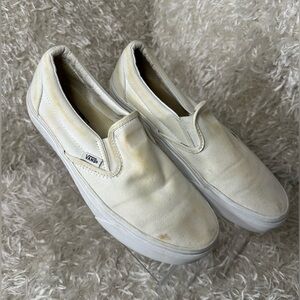 Vans Slip Ons White Sneakers Women's Size 10